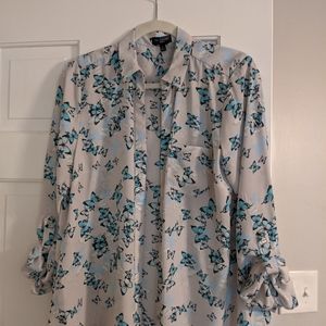 The limited butterfly print sheer blouse Limited size L